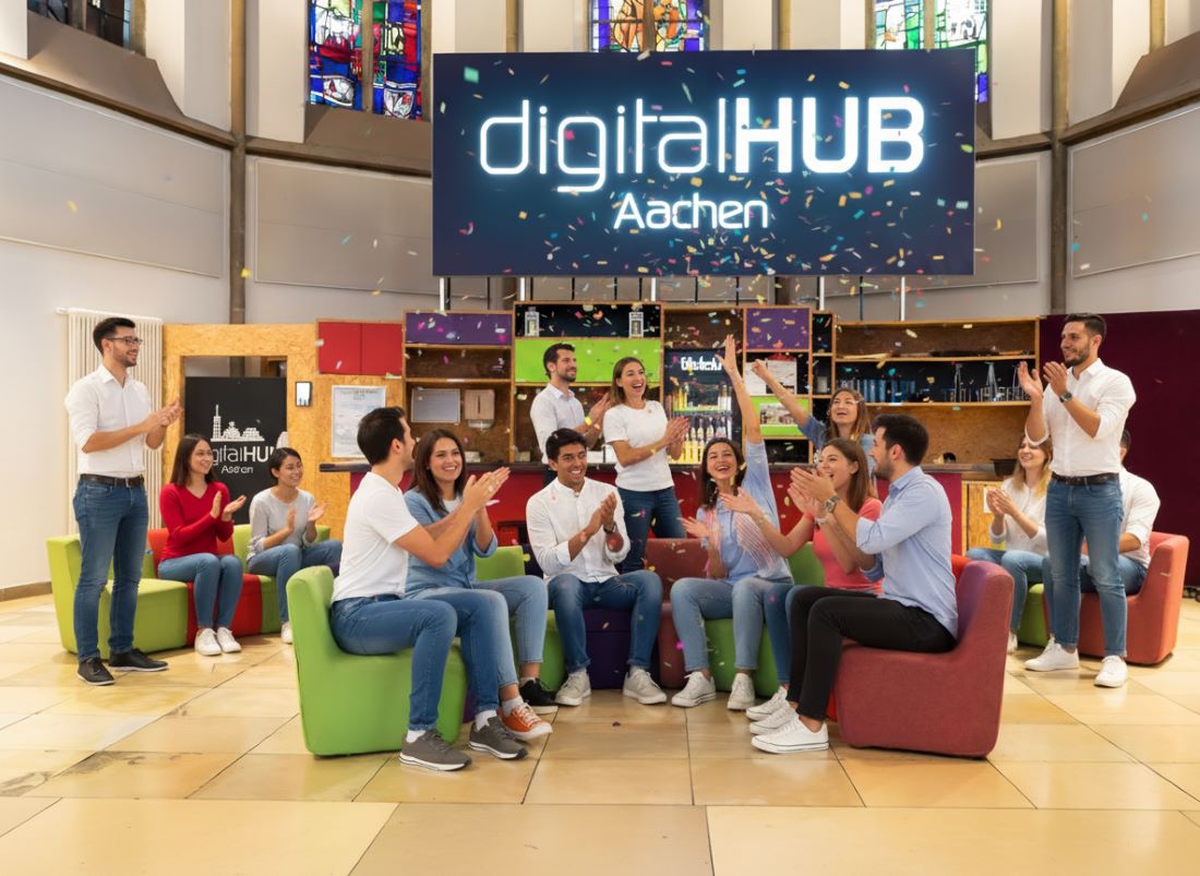 KI-generiertes Bild, Menschen feiern in der digitalCHURCH